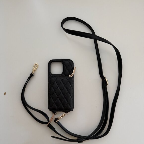 Kate Spade Case Apple iPhone 14 Pro Leopard Print Crossbody Faux Quilted Leather - Picture 15 of 16